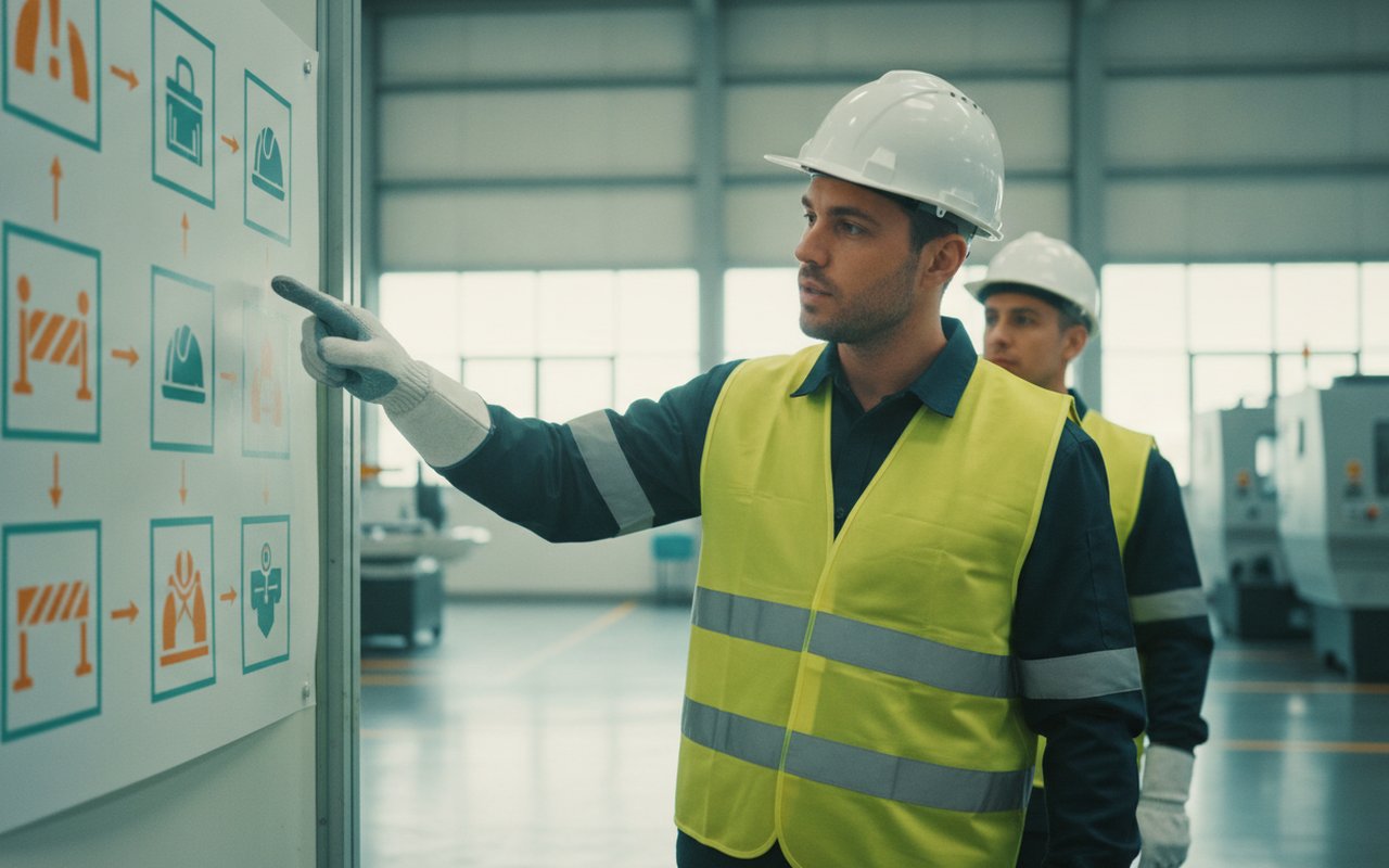 Equipo de trabajo con elementos de protección