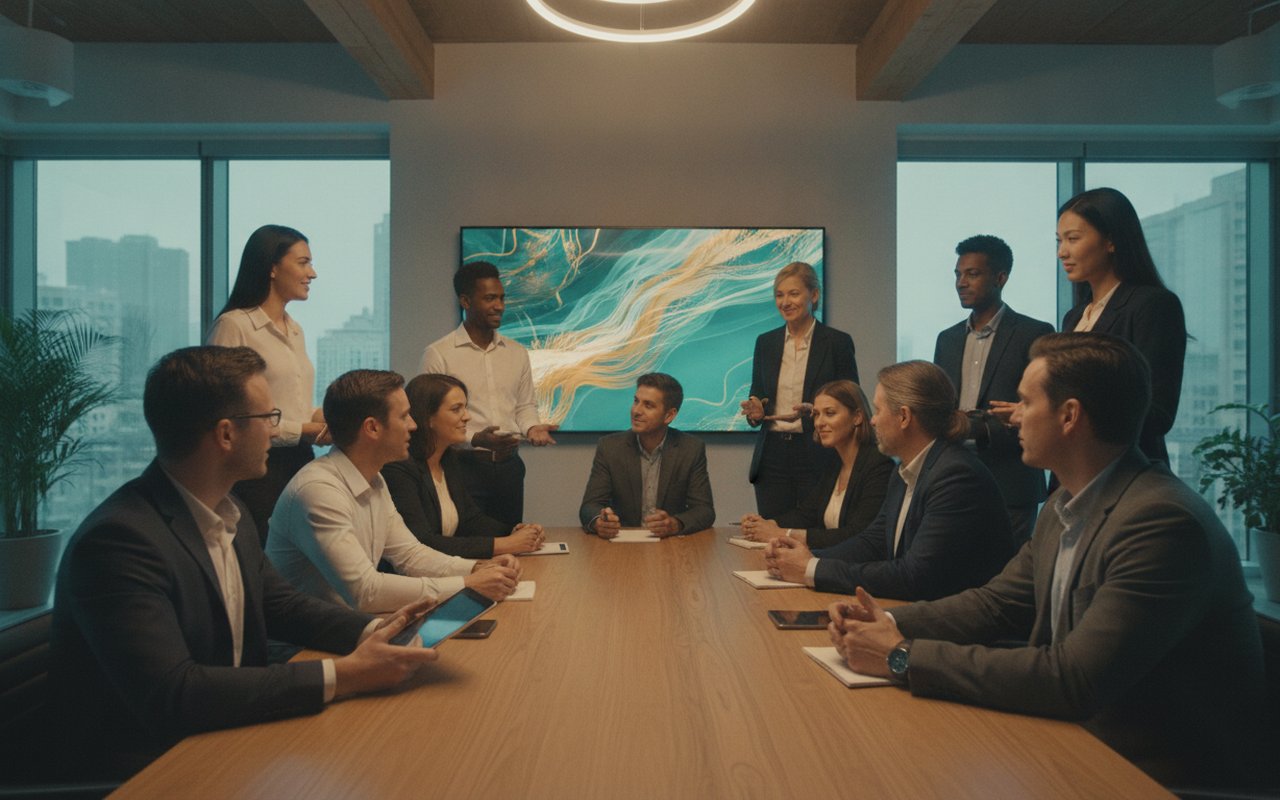 Reunión de trabajo en un ambiente laboral respetuoso